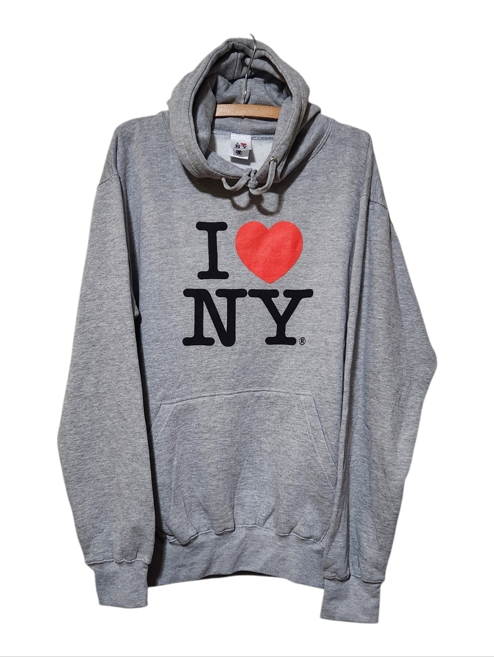 Vintage "I ♥ NY" Iconic New York Gray Hoodie Sweatshirt Size XL